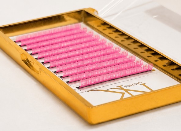 Pink Coloured Lash Extensions — NK Lashes